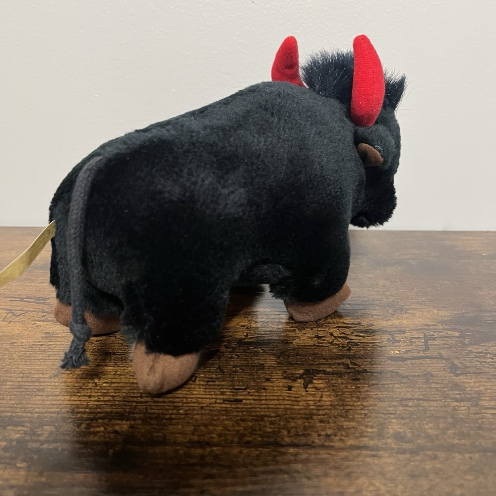 Promotional Buffalo 8" Plush From Big Spielwarenfabrik Mascot Red Horns Germany - Picture 5 of 16